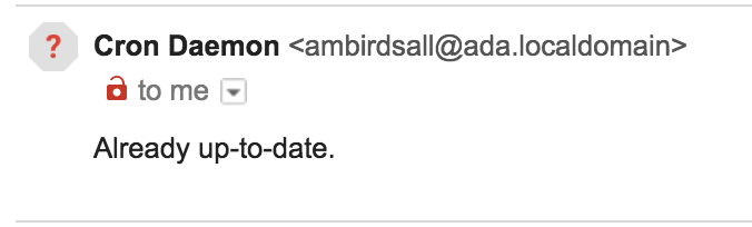 A dumb cron error email